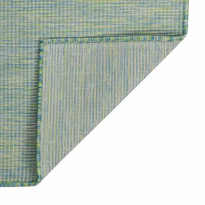 vidaXL Outdoor Flatweave Rug 140x200 cm Turquoise 2