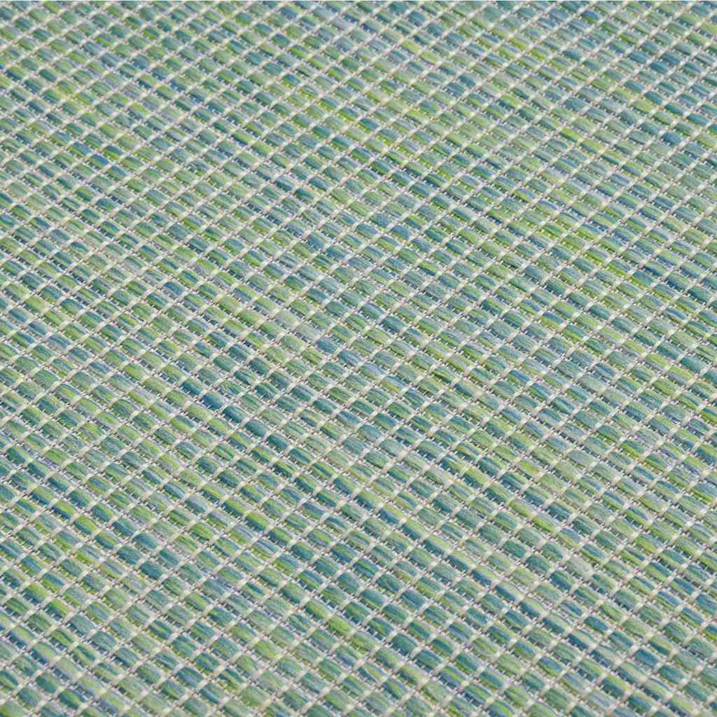 vidaXL Outdoor Flatweave Rug 140x200 cm Turquoise 5