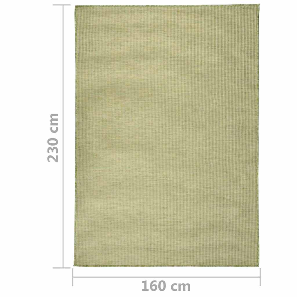vidaXL Outdoor Flatweave Rug 160x230 cm Green 6