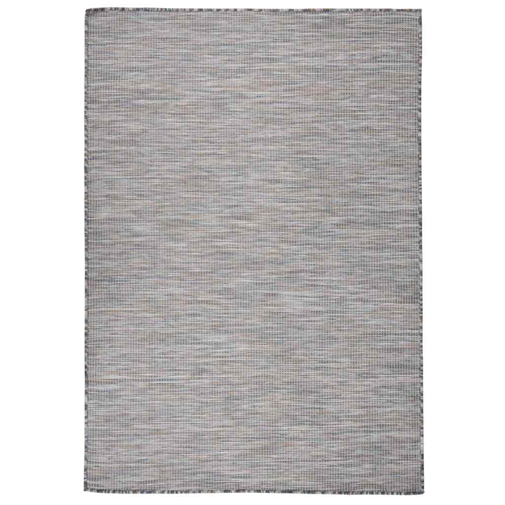 vidaXL Outdoor Flatweave Rug 160x230 cm Brown and Blue 1