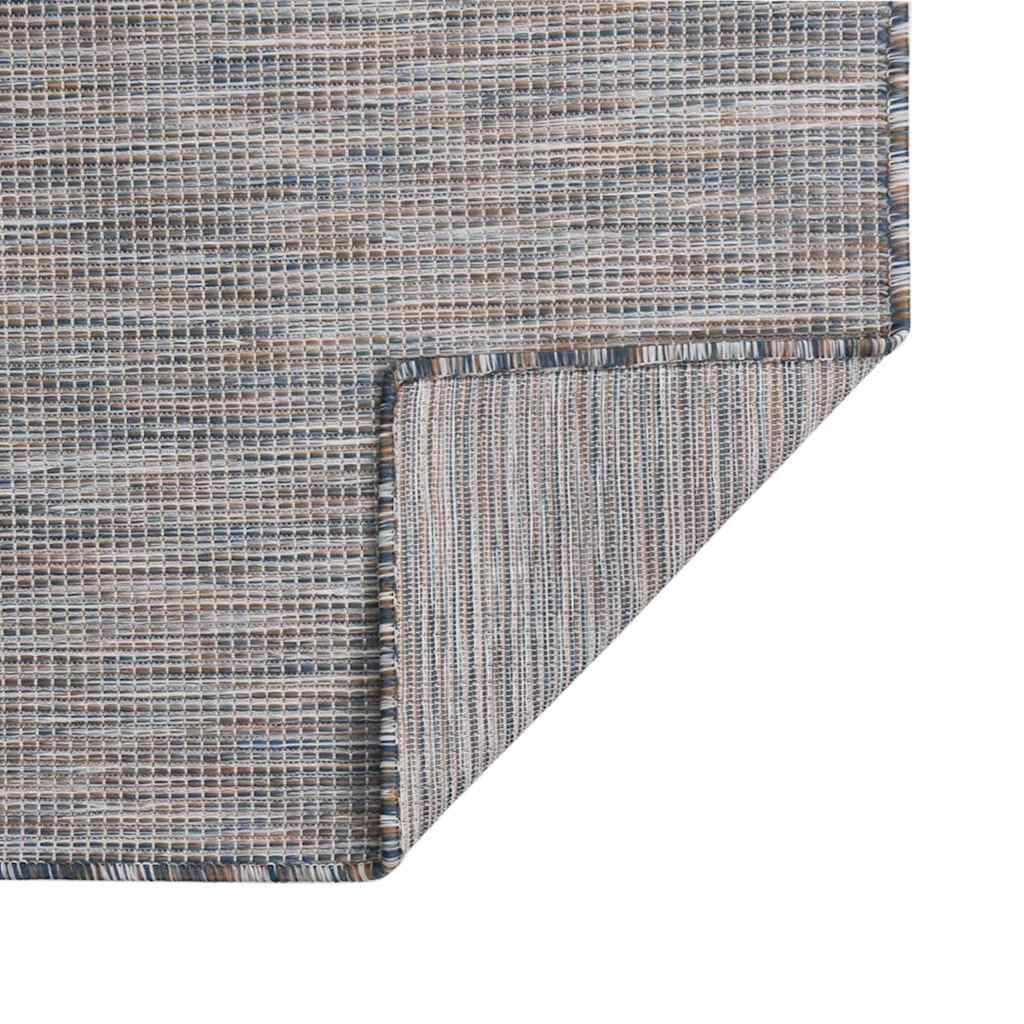 vidaXL Outdoor Flatweave Rug 160x230 cm Brown and Blue 2