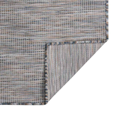 vidaXL Outdoor Flatweave Rug 160x230 cm Brown and Blue 2