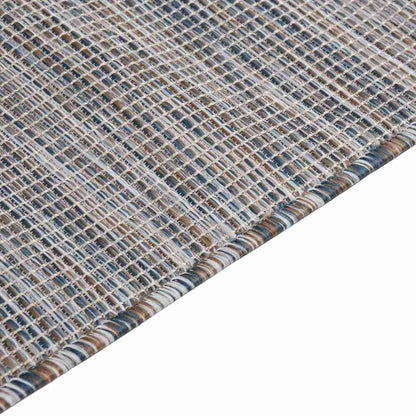 vidaXL Outdoor Flatweave Rug 160x230 cm Brown and Blue 4