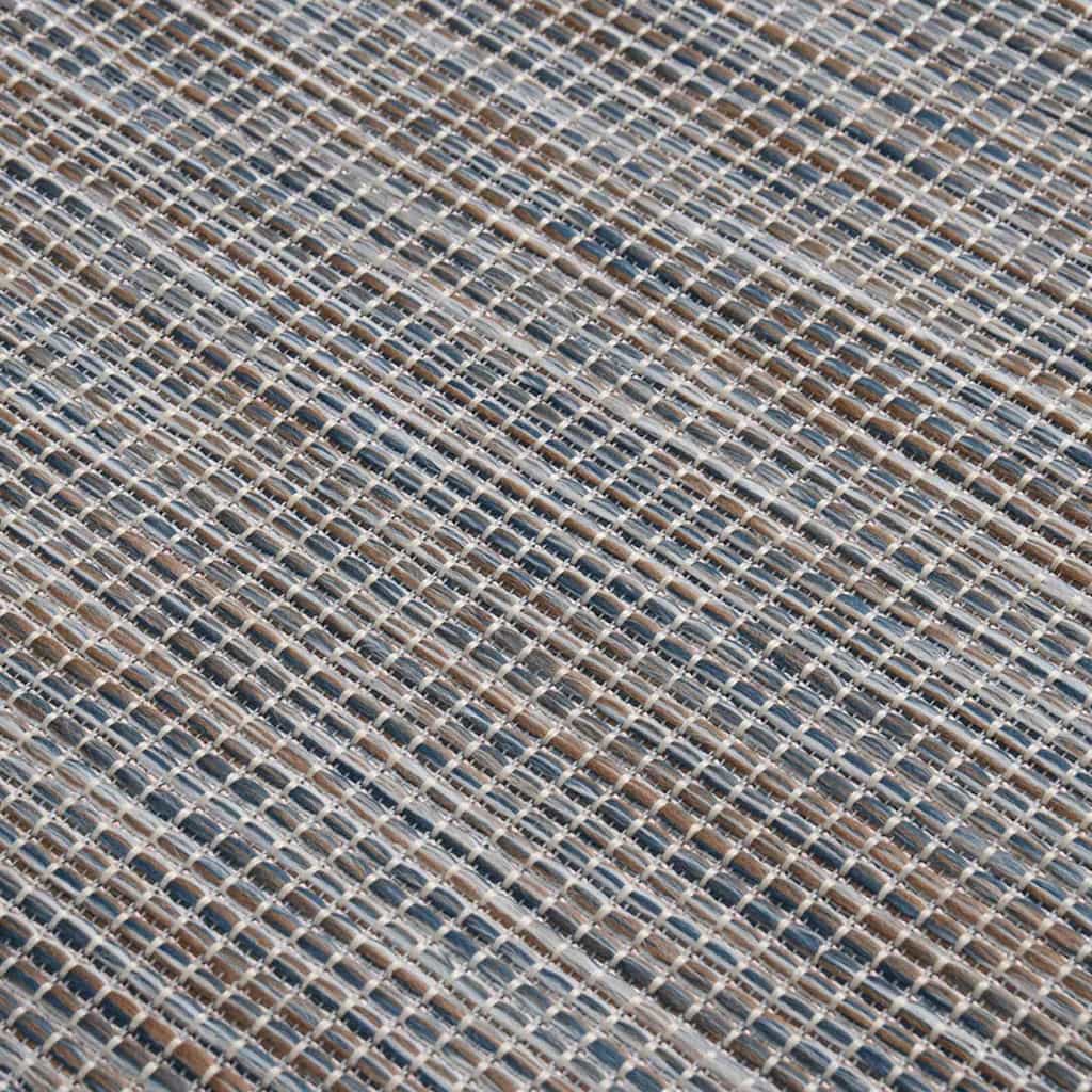 vidaXL Outdoor Flatweave Rug 160x230 cm Brown and Blue 5