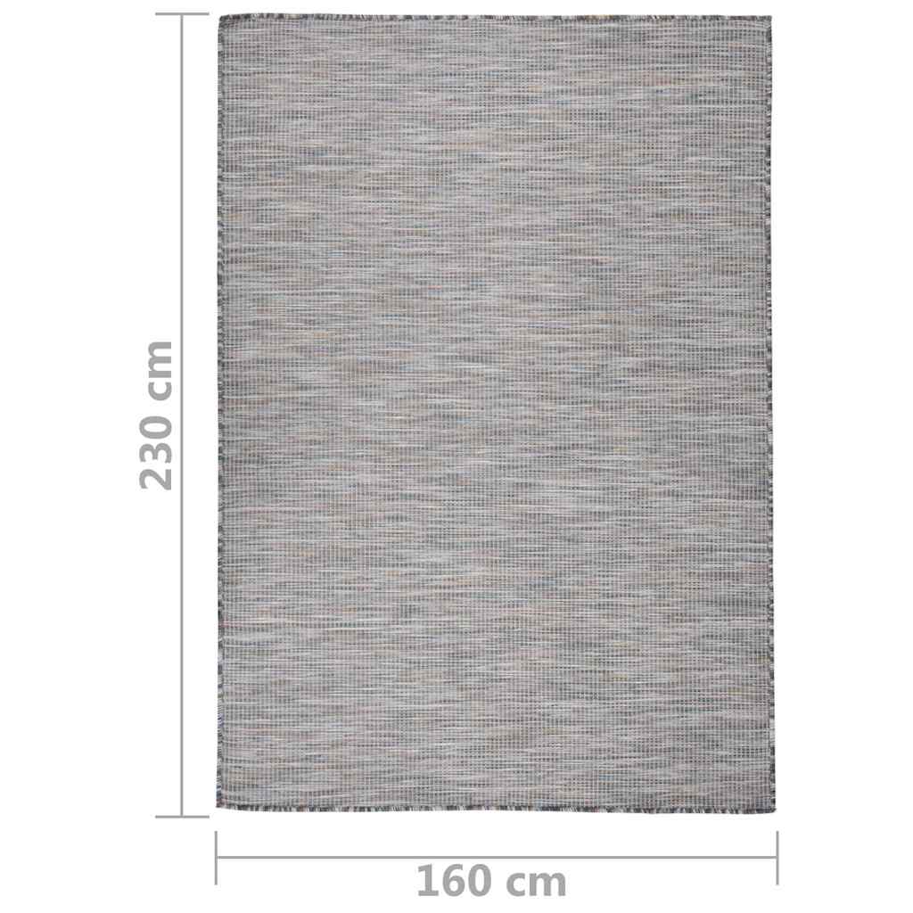 vidaXL Outdoor Flatweave Rug 160x230 cm Brown and Blue 6