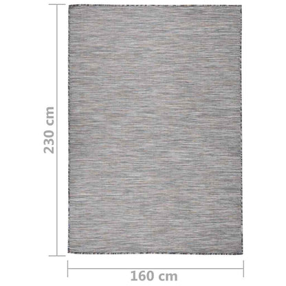vidaXL Outdoor Flatweave Rug 160x230 cm Brown and Blue 6