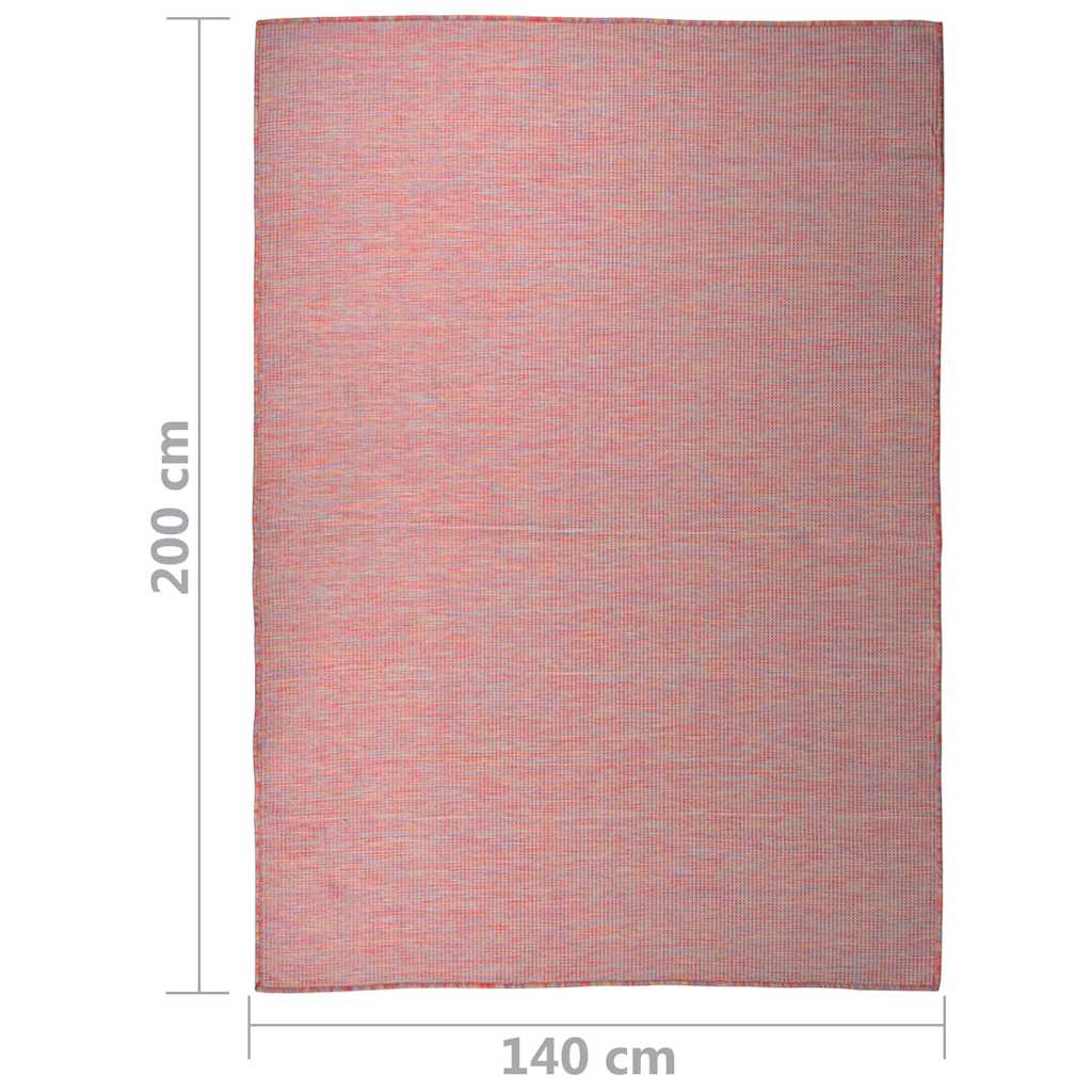 vidaXL Outdoor Flatweave Rug 140x200 cm Red 6