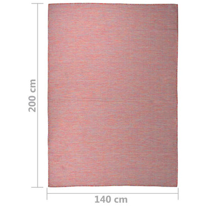 vidaXL Outdoor Flatweave Rug 140x200 cm Red 6