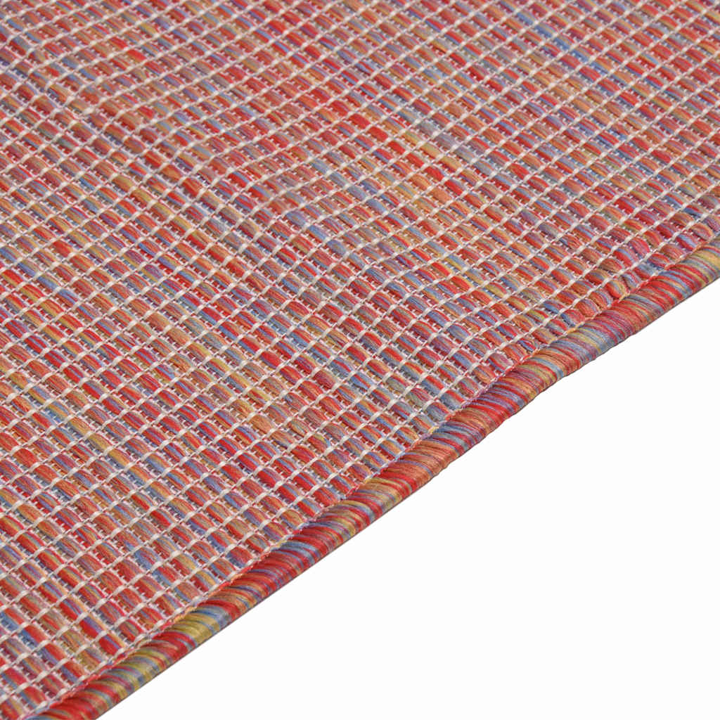 vidaXL Outdoor Flatweave Rug 160x230 cm Red 4