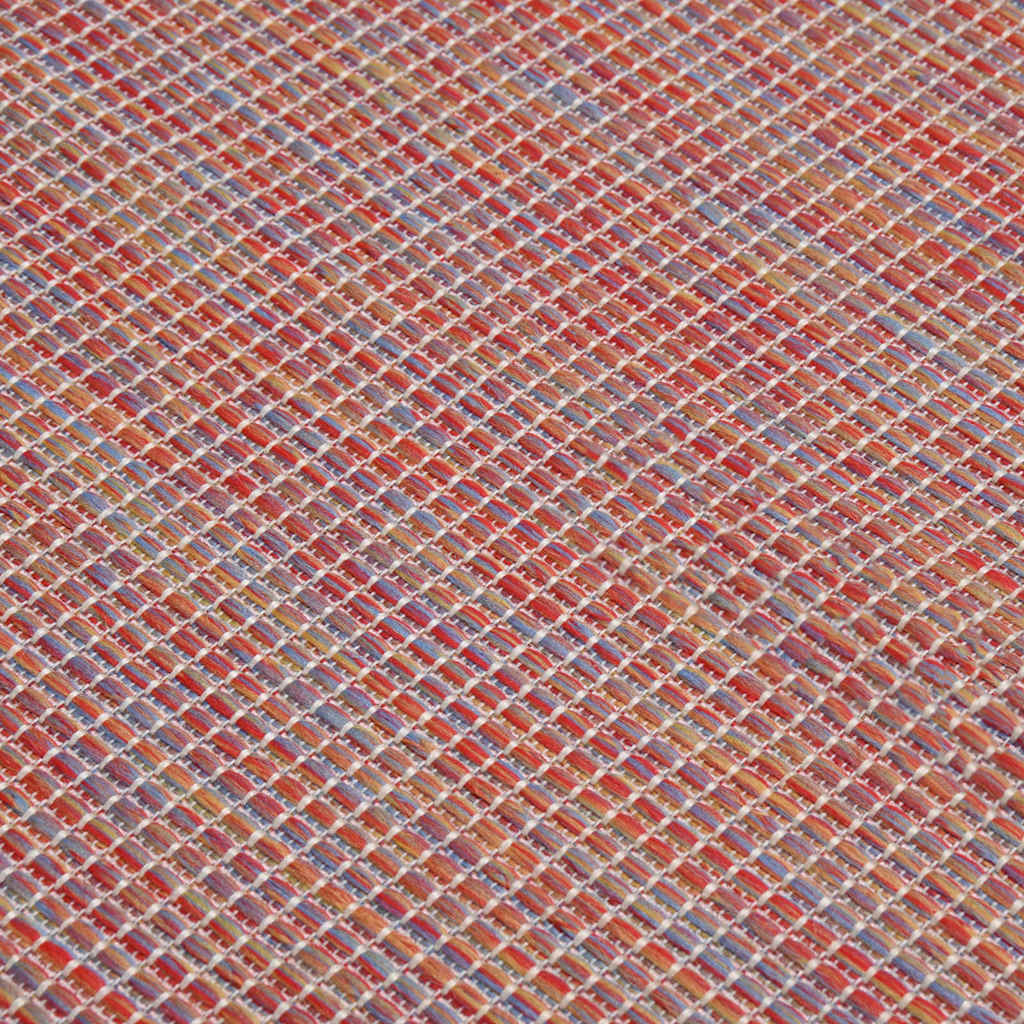 vidaXL Outdoor Flatweave Rug 160x230 cm Red 5