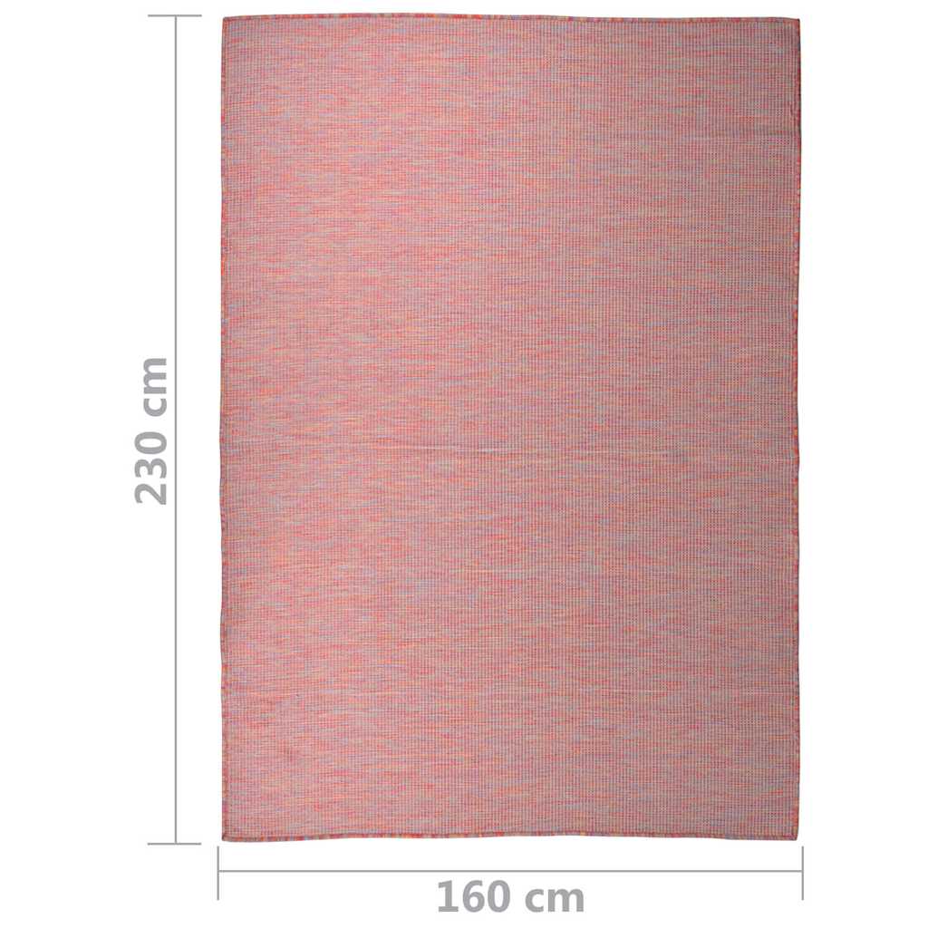 vidaXL Outdoor Flatweave Rug 160x230 cm Red 6