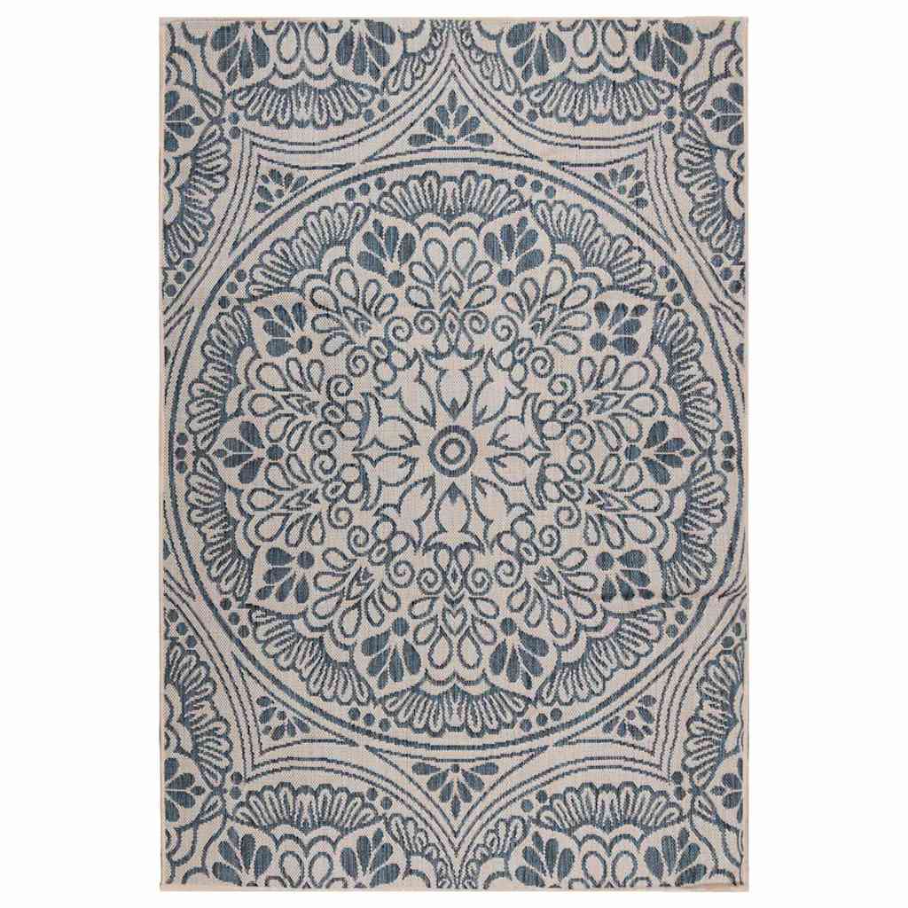 vidaXL Outdoor Flatweave Rug 160x230 cm Blue Pattern 1