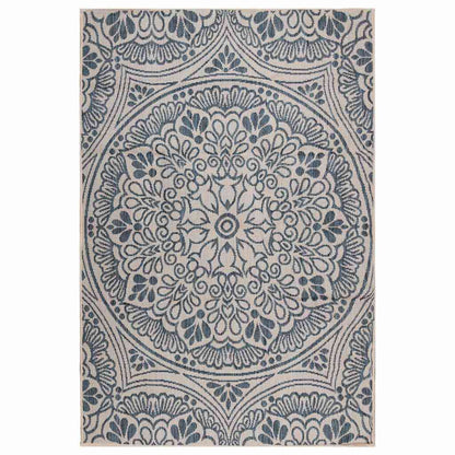 vidaXL Outdoor Flatweave Rug 160x230 cm Blue Pattern 1