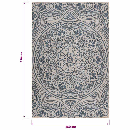 vidaXL Outdoor Flatweave Rug 160x230 cm Blue Pattern 6