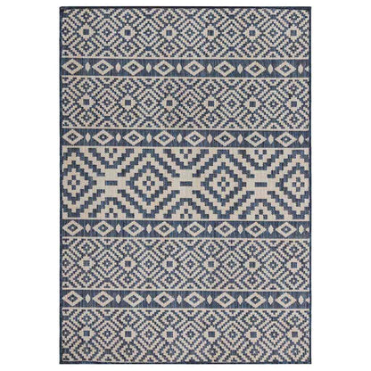 vidaXL Outdoor Flatweave Rug 160x230 cm Blue Stripes 1