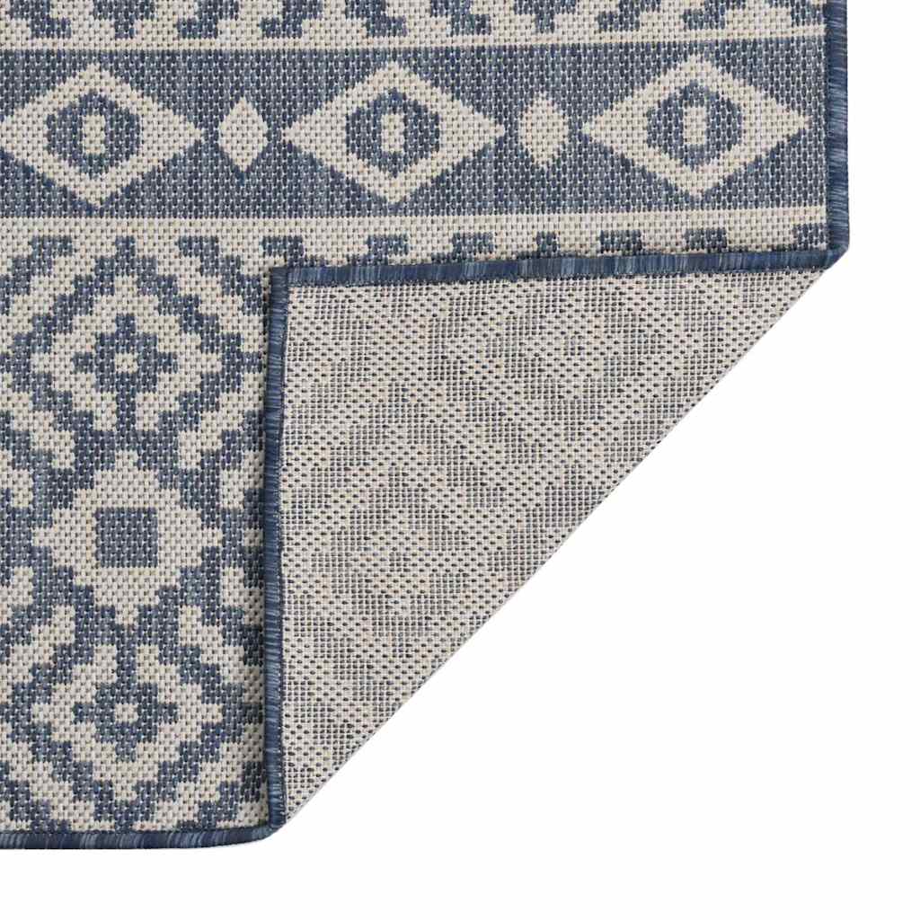 vidaXL Outdoor Flatweave Rug 160x230 cm Blue Stripes 2