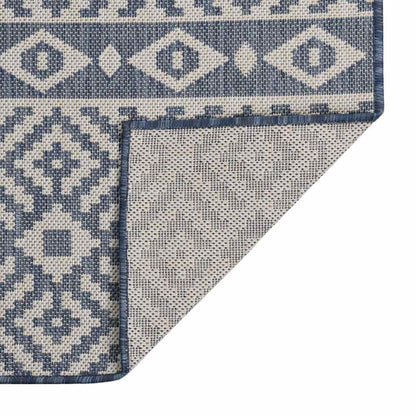 vidaXL Outdoor Flatweave Rug 160x230 cm Blue Stripes 2
