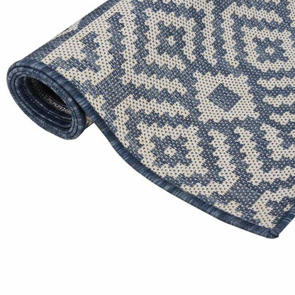 vidaXL Outdoor Flatweave Rug 160x230 cm Blue Stripes 3