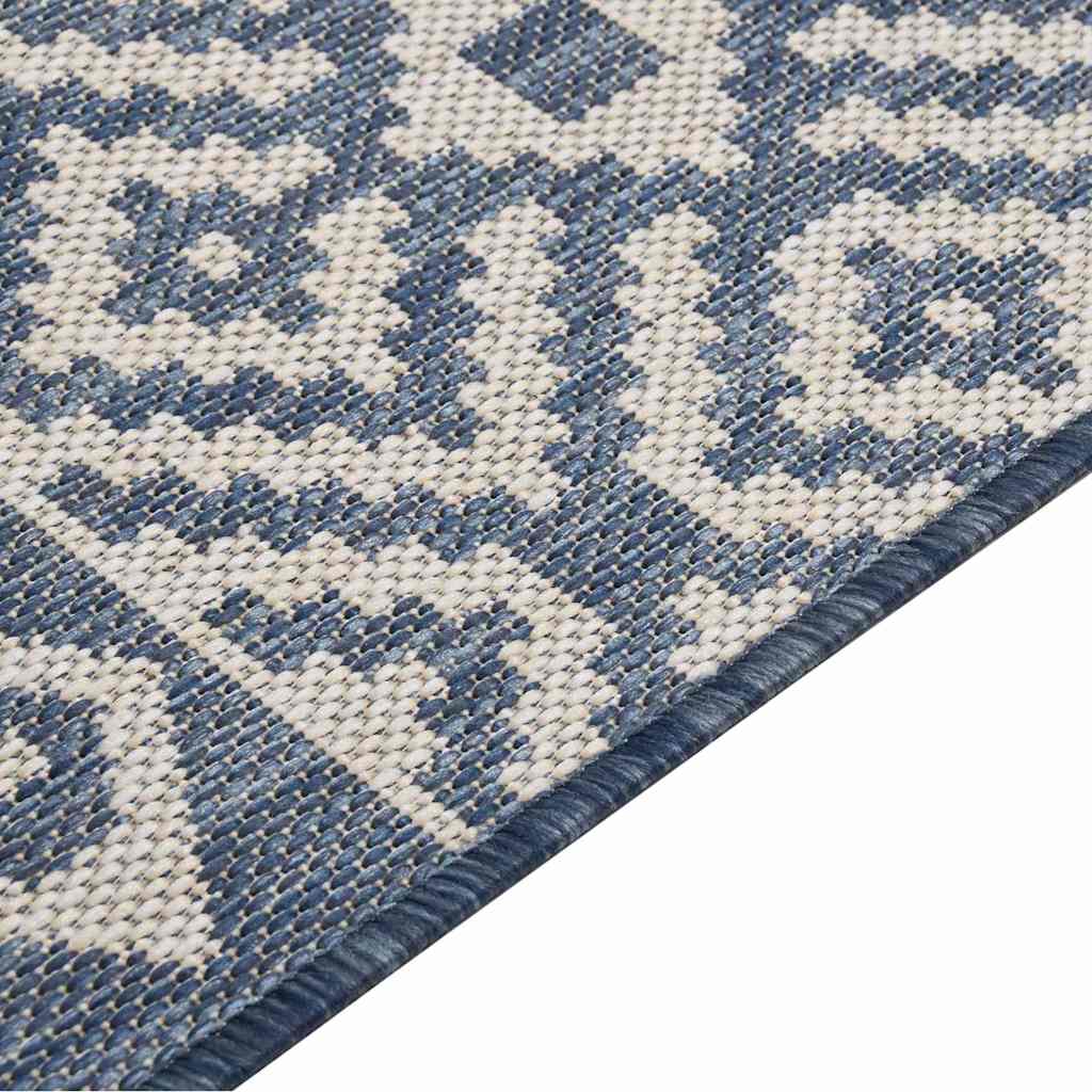 vidaXL Outdoor Flatweave Rug 160x230 cm Blue Stripes 4