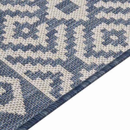 vidaXL Outdoor Flatweave Rug 160x230 cm Blue Stripes 4