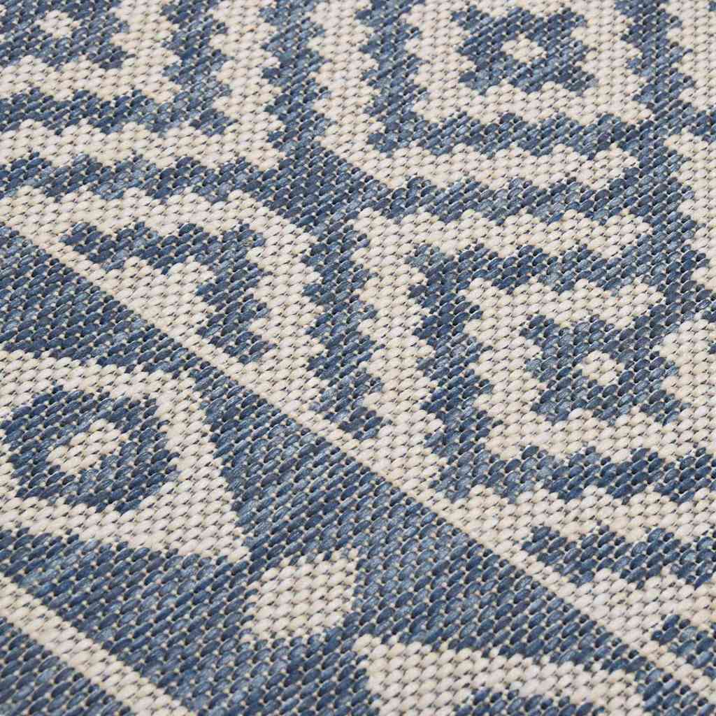 vidaXL Outdoor Flatweave Rug 160x230 cm Blue Stripes 5