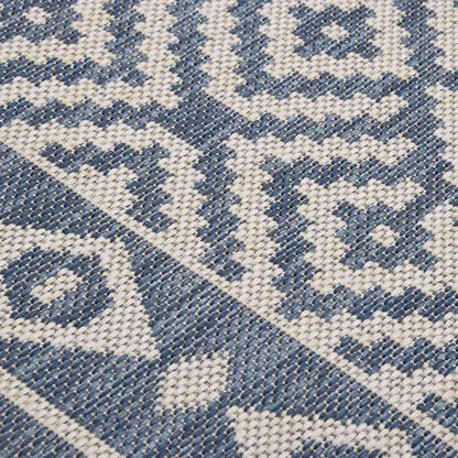 vidaXL Outdoor Flatweave Rug 160x230 cm Blue Stripes 5