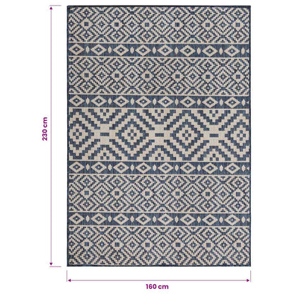 vidaXL Outdoor Flatweave Rug 160x230 cm Blue Stripes 6