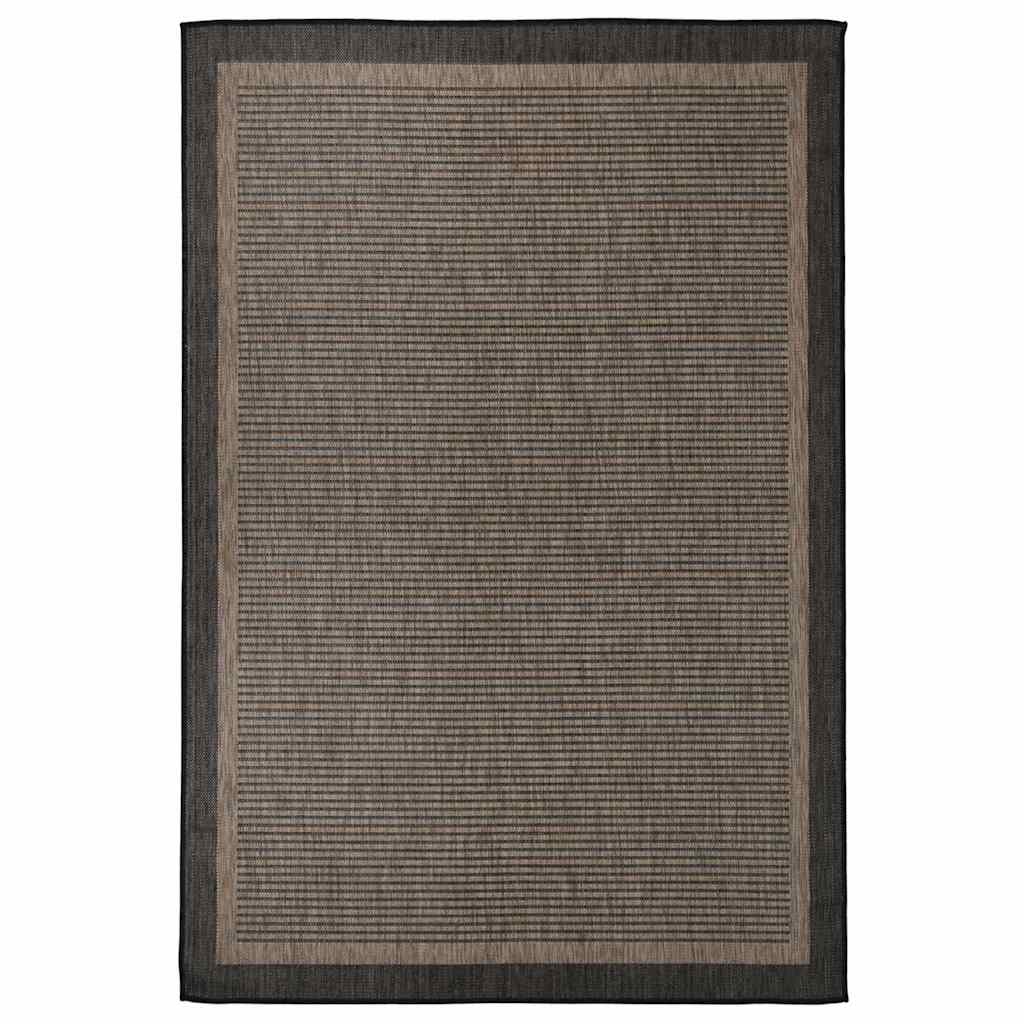 vidaXL Outdoor Flatweave Rug 160x230 cm Dark Brown 1