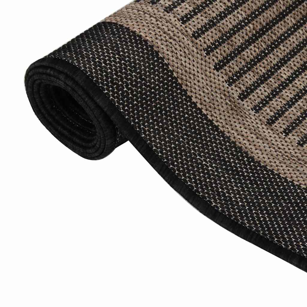 vidaXL Outdoor Flatweave Rug 160x230 cm Dark Brown 3