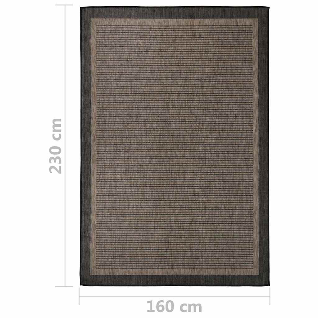 vidaXL Outdoor Flatweave Rug 160x230 cm Dark Brown 6