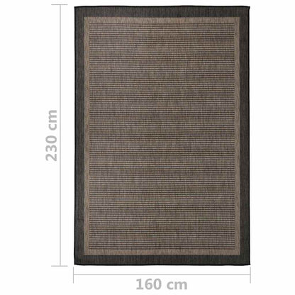 vidaXL Outdoor Flatweave Rug 160x230 cm Dark Brown 6