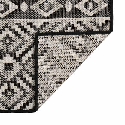 vidaXL Outdoor Flatweave Rug 160x230 cm Black Stripes 2