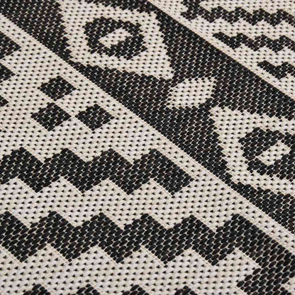 vidaXL Outdoor Flatweave Rug 160x230 cm Black Stripes 5