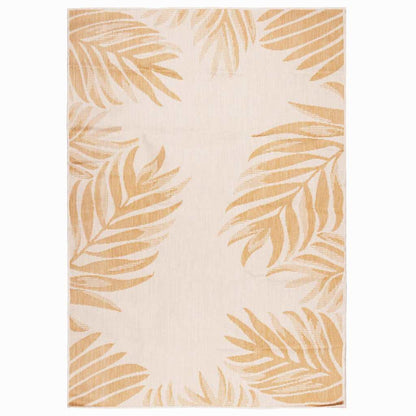 vidaXL Outdoor Flatweave Rug 140x200 cm Leaf Pattern 1