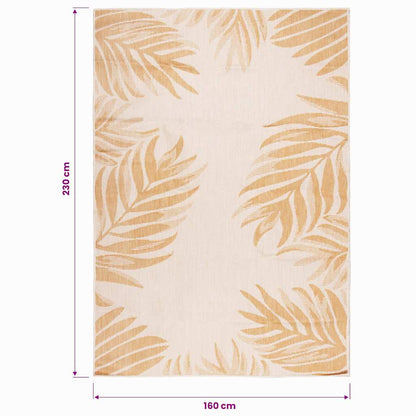 vidaXL Outdoor Flatweave Rug 160x230 cm Leaf Pattern 6