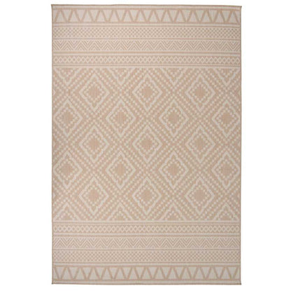 vidaXL Outdoor Flatweave Rug 160x230 cm Brown Stripes 1