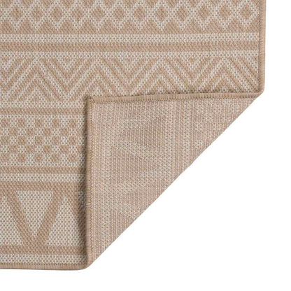 vidaXL Outdoor Flatweave Rug 160x230 cm Brown Stripes 2