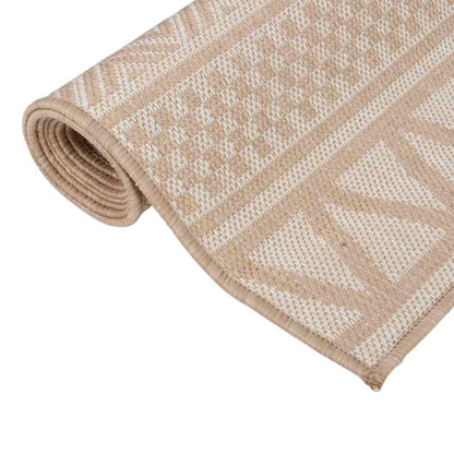 vidaXL Outdoor Flatweave Rug 160x230 cm Brown Stripes 3