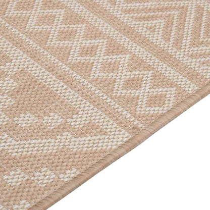 vidaXL Outdoor Flatweave Rug 160x230 cm Brown Stripes 4