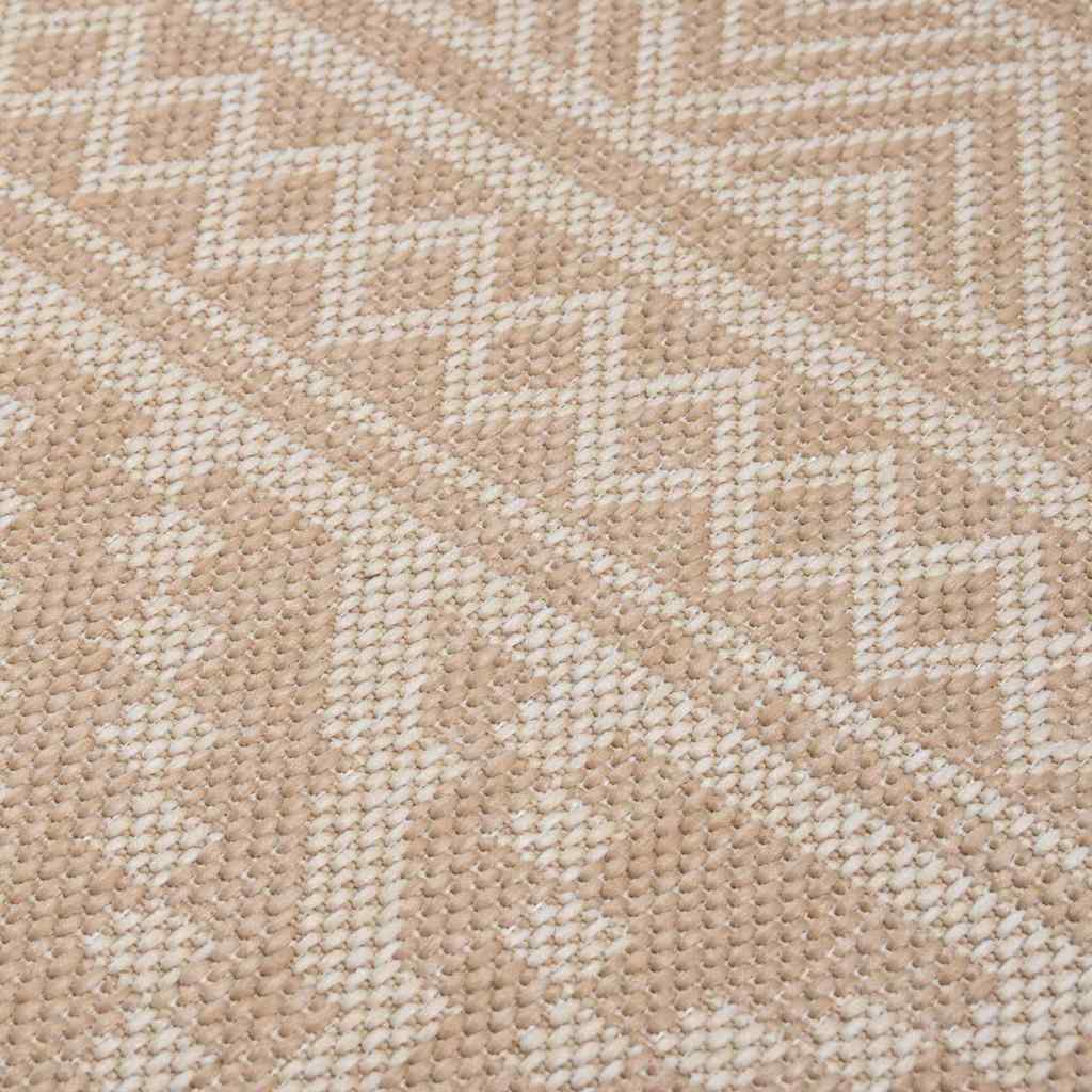 vidaXL Outdoor Flatweave Rug 160x230 cm Brown Stripes 5