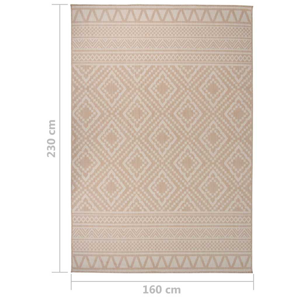 vidaXL Outdoor Flatweave Rug 160x230 cm Brown Stripes 6