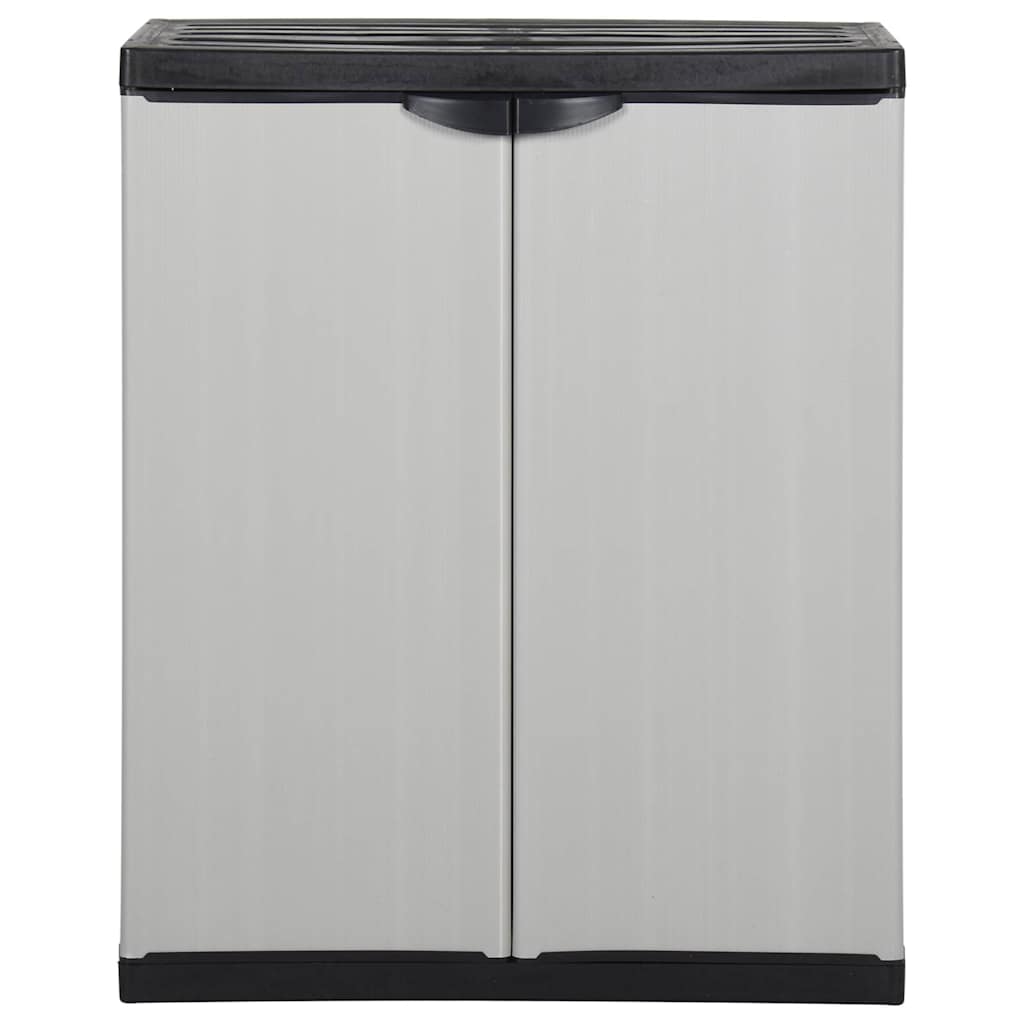 340981 vidaXL Garden Storage Cabinet with 1 Shelf Grey and Black 68x40x85 cm 2
