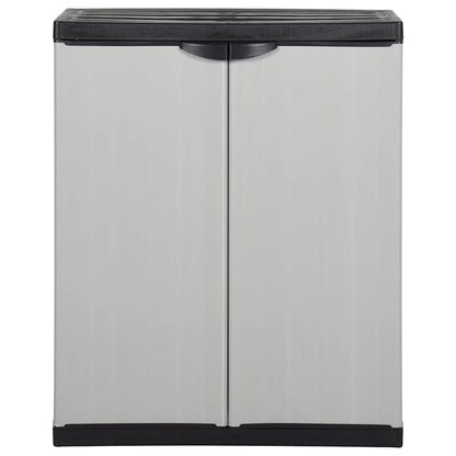 340981 vidaXL Garden Storage Cabinet with 1 Shelf Grey and Black 68x40x85 cm 2