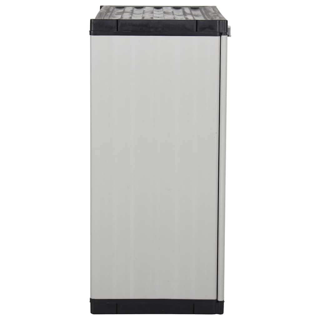 340981 vidaXL Garden Storage Cabinet with 1 Shelf Grey and Black 68x40x85 cm 4