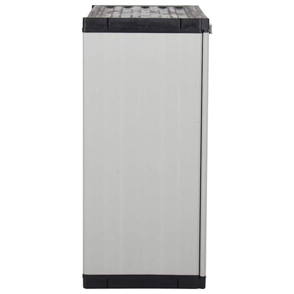 340981 vidaXL Garden Storage Cabinet with 1 Shelf Grey and Black 68x40x85 cm 4