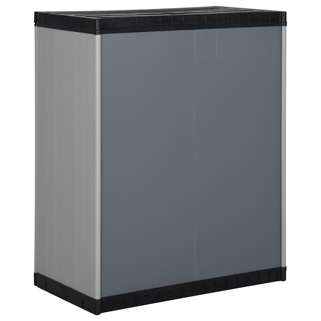 340981 vidaXL Garden Storage Cabinet with 1 Shelf Grey and Black 68x40x85 cm 3