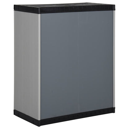340981 vidaXL Garden Storage Cabinet with 1 Shelf Grey and Black 68x40x85 cm 3