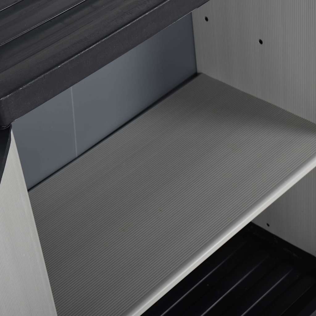 340981 vidaXL Garden Storage Cabinet with 1 Shelf Grey and Black 68x40x85 cm 6