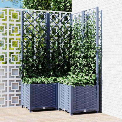 vidaXL Garden Planter with Trellis PP without Wheels Height 136 cm Width 80 cm