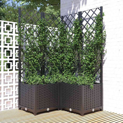 vidaXL Garden Planter with Trellis PP without Wheels Height 136 cm Width 80 cm